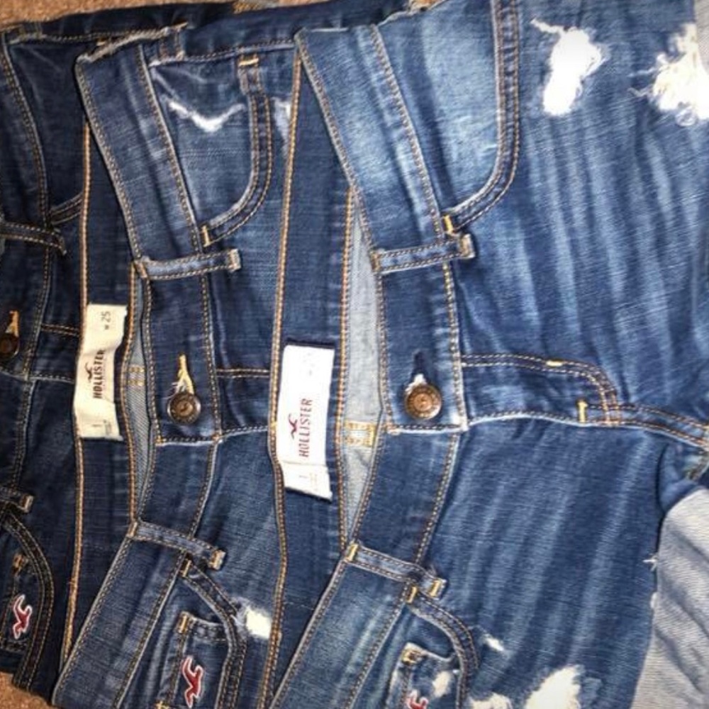 Hollister medium and dark wash shorts(sold)